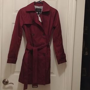 Pop color classic trench coat